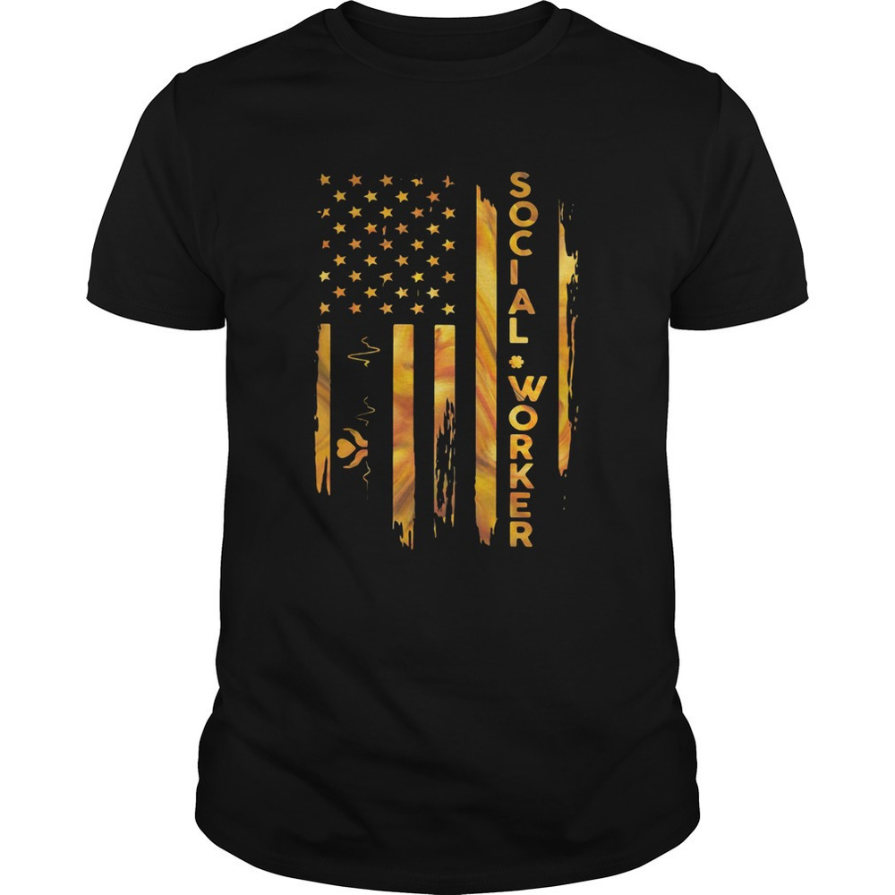 Social Worker American Flag Shirt